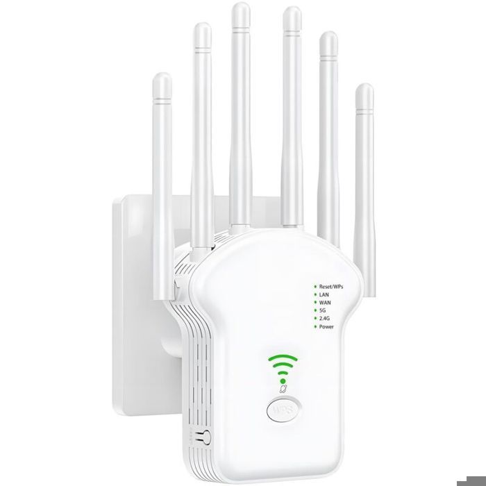 Potente ripetitore WiFi - MHY® - 1200 Mbps - Doppia banda 5GHz e 2.4GHz - 6 antenne - Porte LAN/WAN