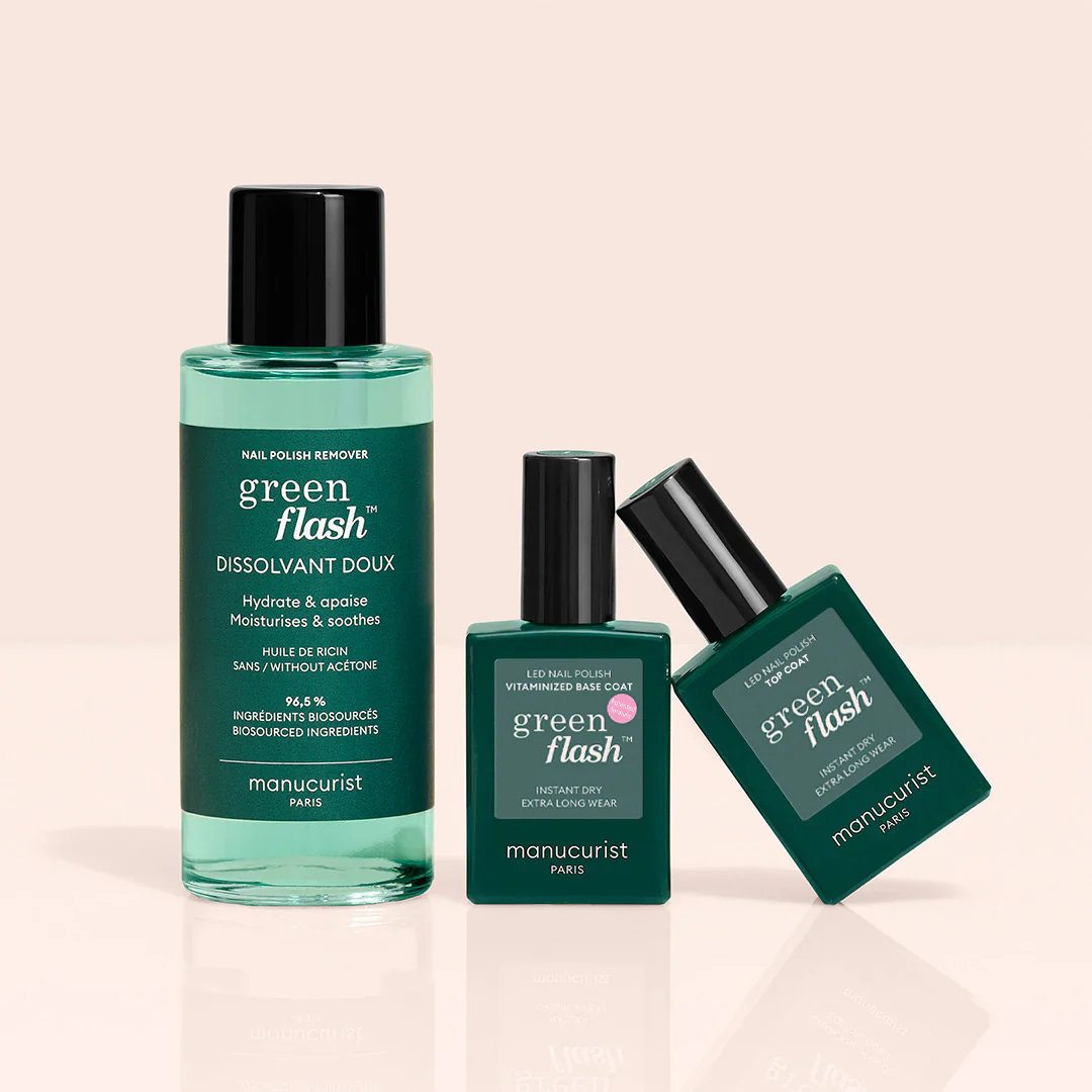 Semi-permanent LED Green Flash™ Trio Base Top Dissolvant Green Flash™