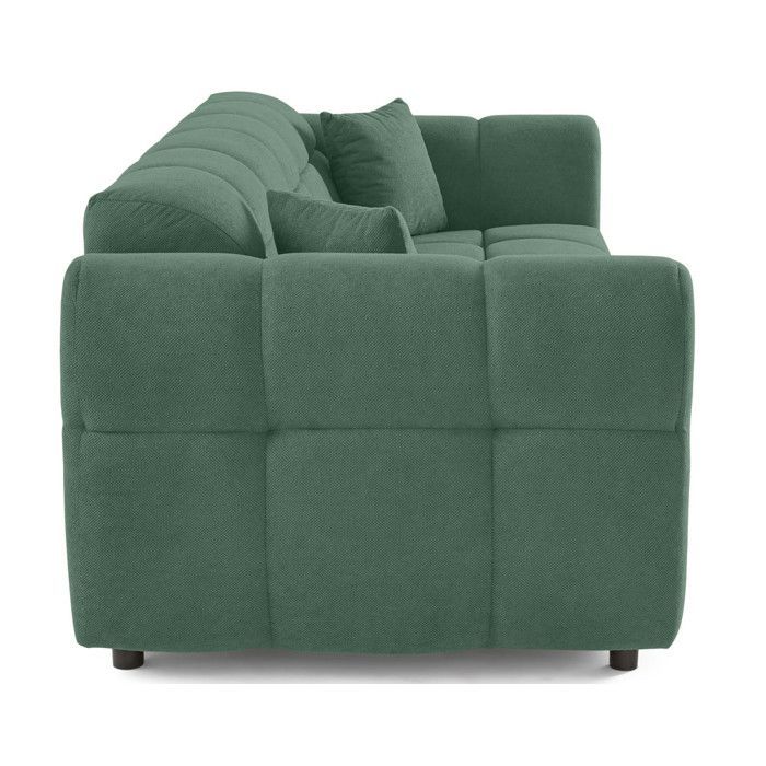 Ray – 3-Sitzer-Sofa mit gerader Sitzfläche in strukturiertem Stoff – Salbeigrün