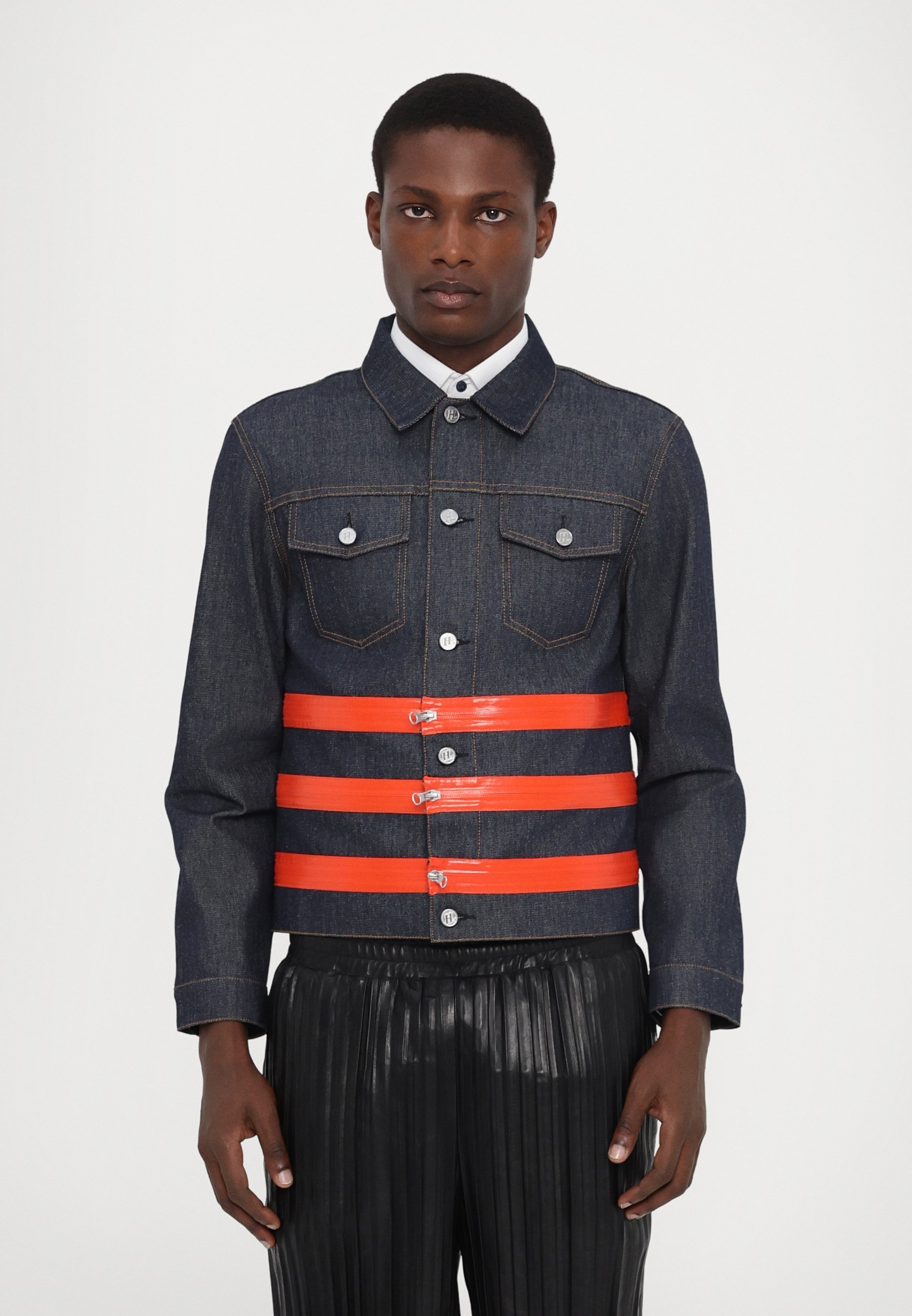 Helmut Lang ZIP TRUCKER - Giacca di jeans - indaco grezzo