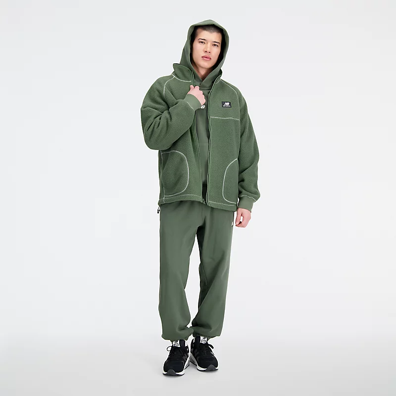 Homme Athletics Polar Fleece met volledige ritssluiting - Diep olijfgroen