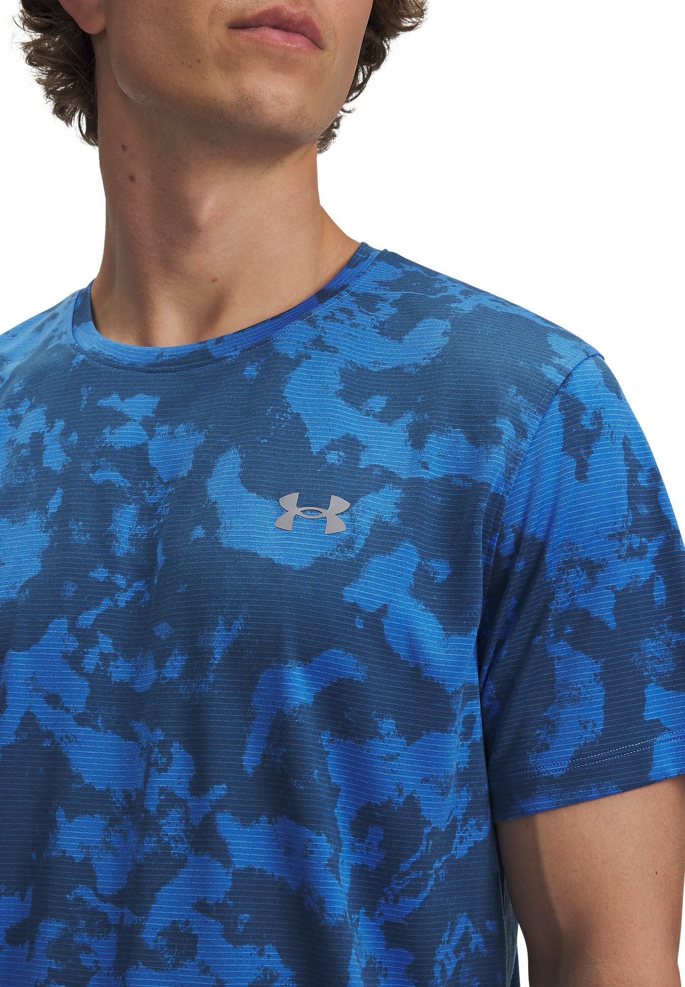 T-shirt de sport imprimé à manches courtes Under Armour - Bleu Atlantis