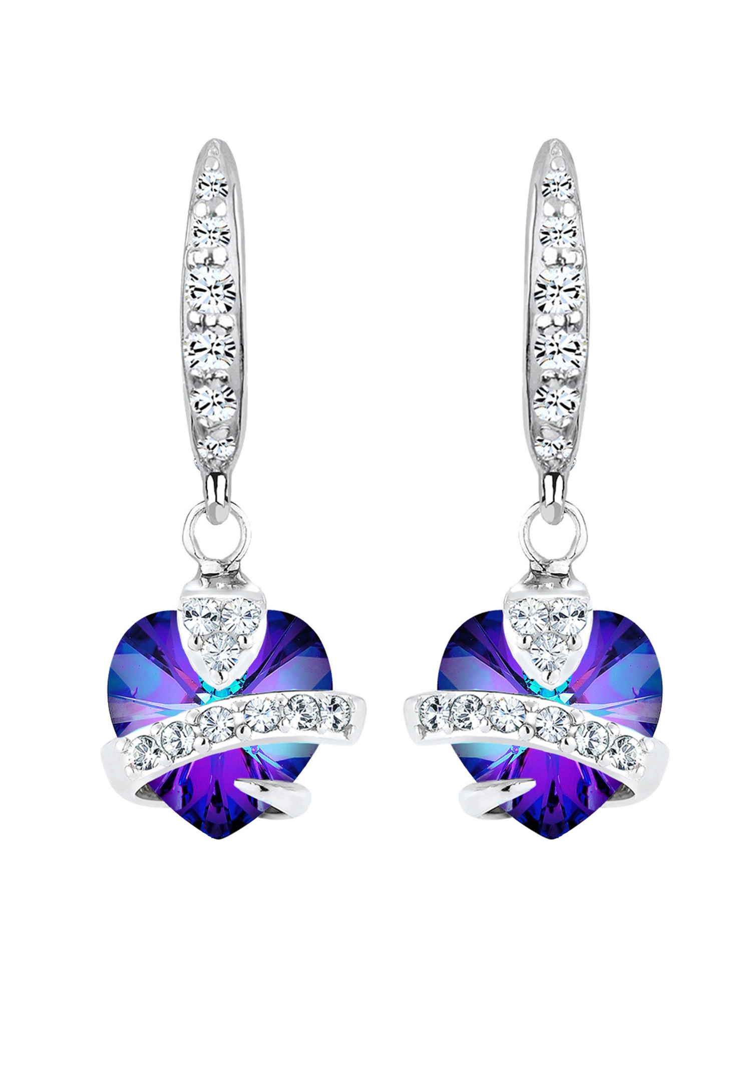 Elli Femmes cœur avec cristaux symbole en argent sterling 925