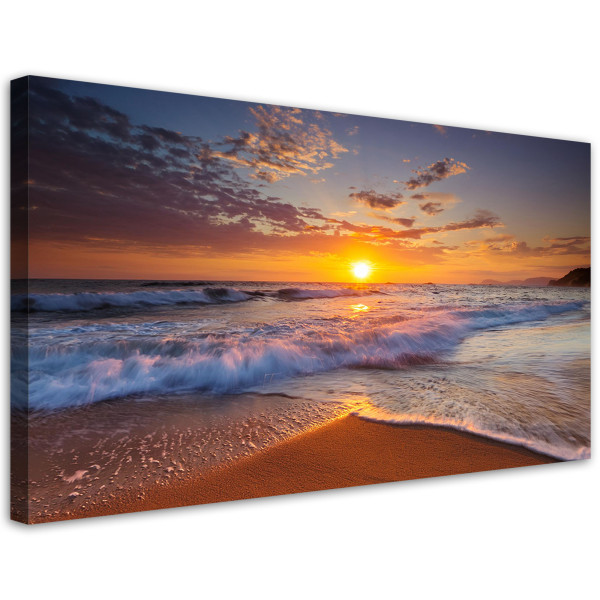 Obraz na płótnie plaża morze zachód słońca pejzaż 80x40 cm