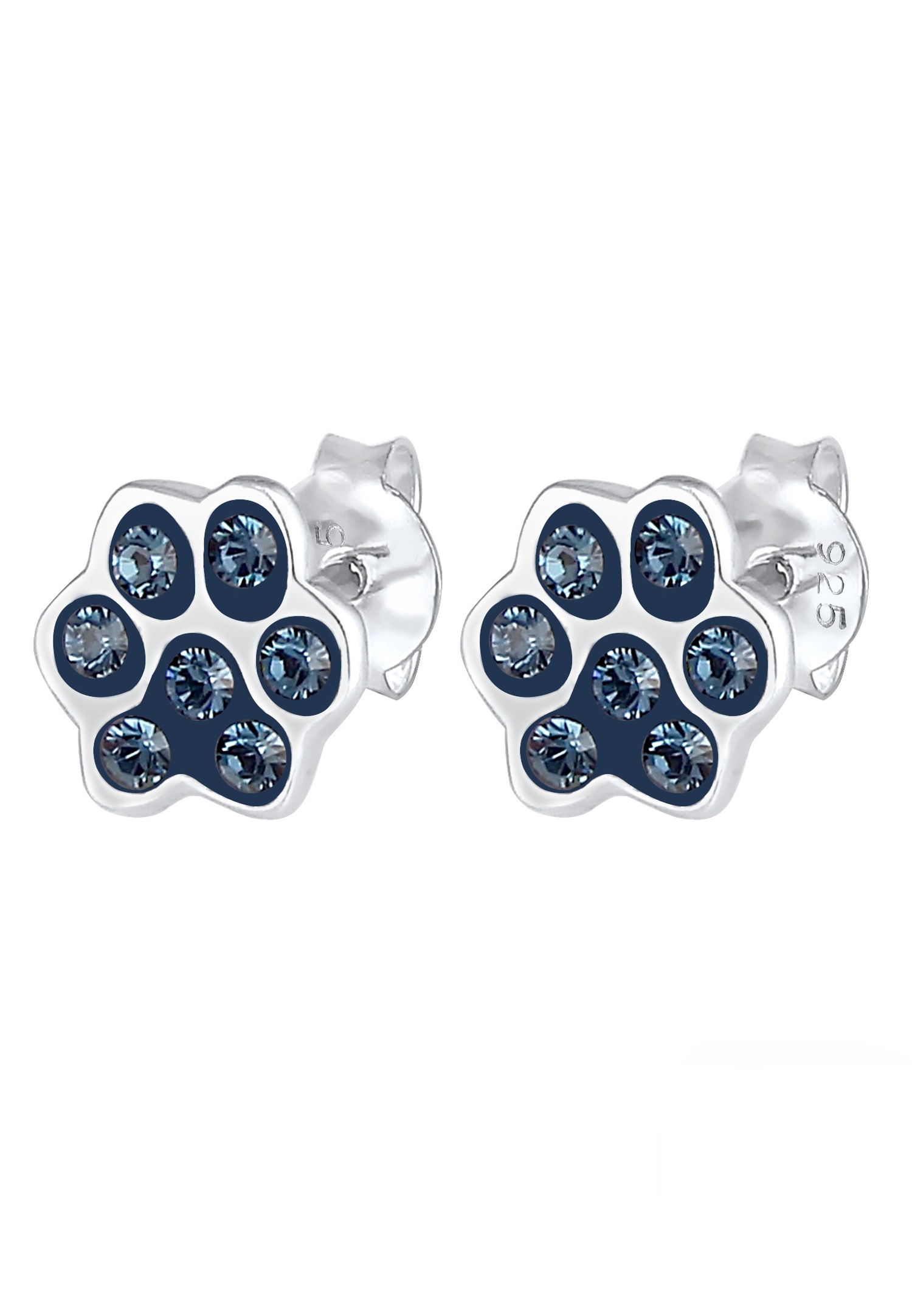 Elli Femmes Clous d'oreilles Patte Chien Chat avec Cristaux en Argent Sterling 925