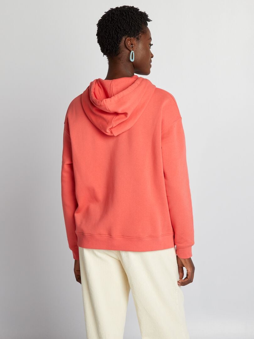 Effen fleece hoodie - ORANJE
