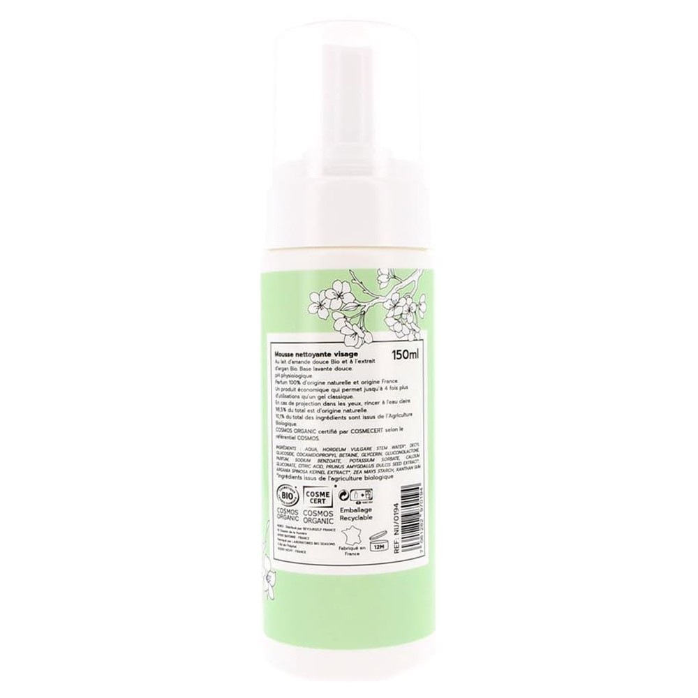 NIJIKO Mousse Nettoyante Visage Bio pour Peau Sèche