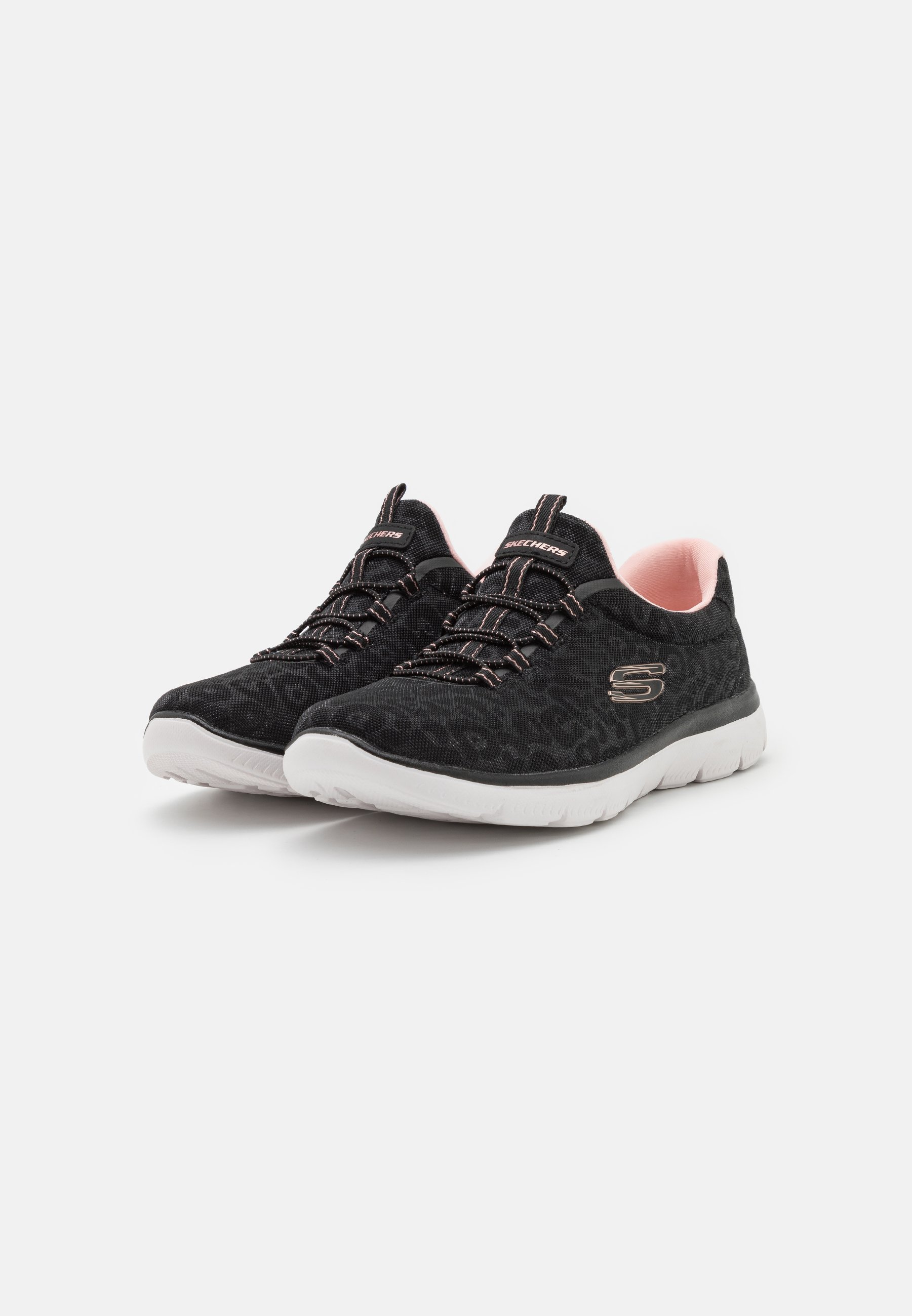 Skechers Sport SUMMITS - Chaussures sans lacets - noir/or rose