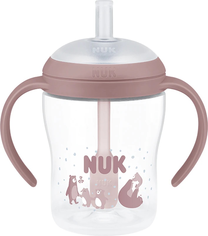 NUK Perfect Match Bear buteliukas su šiaudeliu