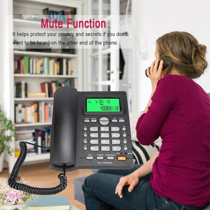 Teléfono fijo con contestador automático - FEBEST - Reducción de ruido - Identificador de llamadas - Marcación rápida