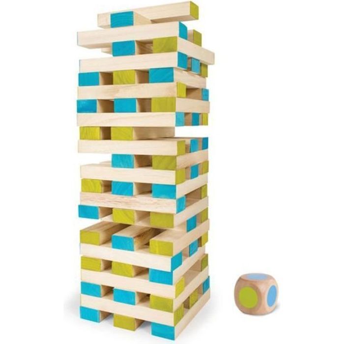 Bouwset - BS - Gigantische Jenga-toren - Hout - Blauw - Geschikt voor kinderen vanaf 4 jaar
