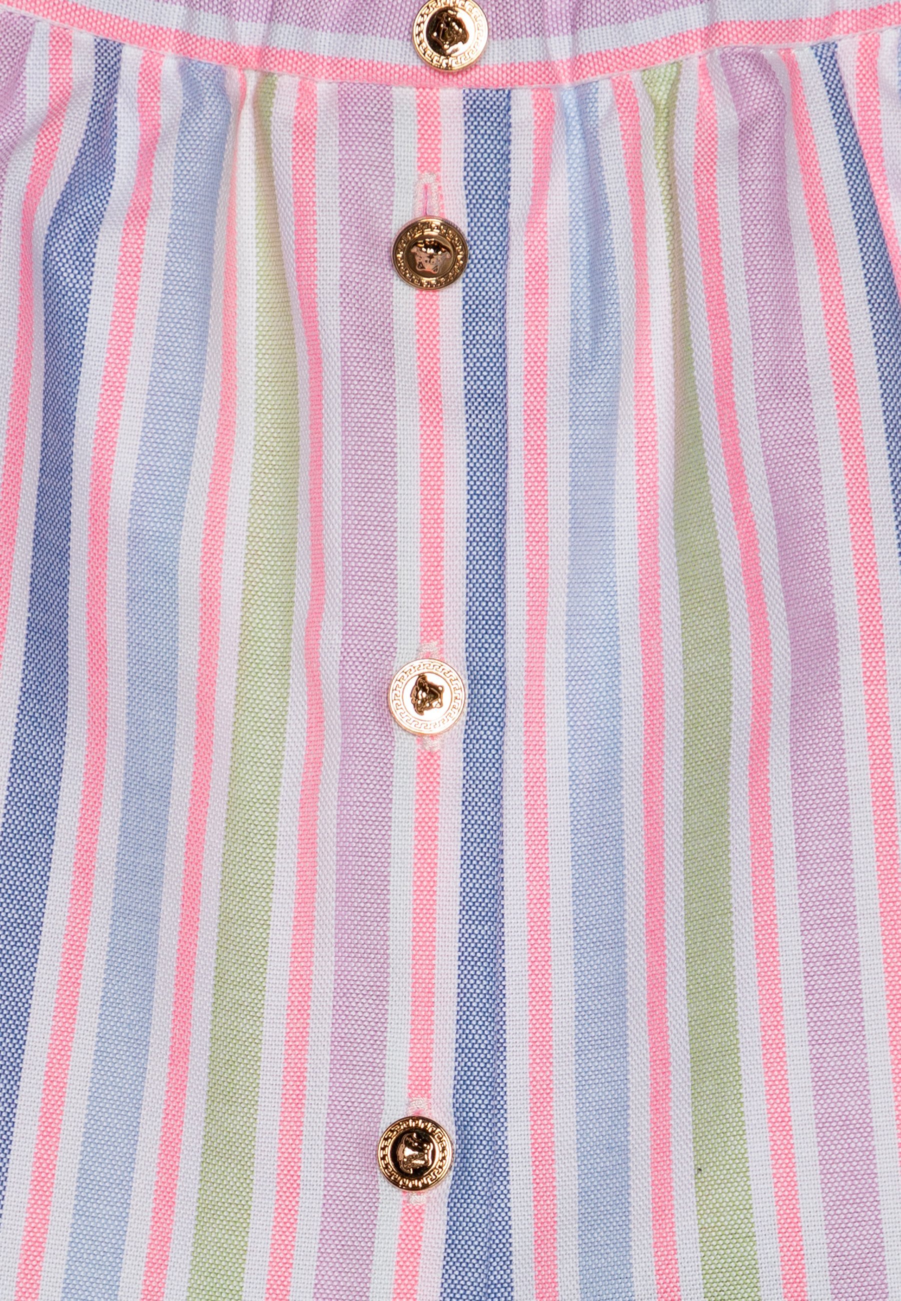 Saia Versace Listrada Oxford - Saia evasê - violeta pastel