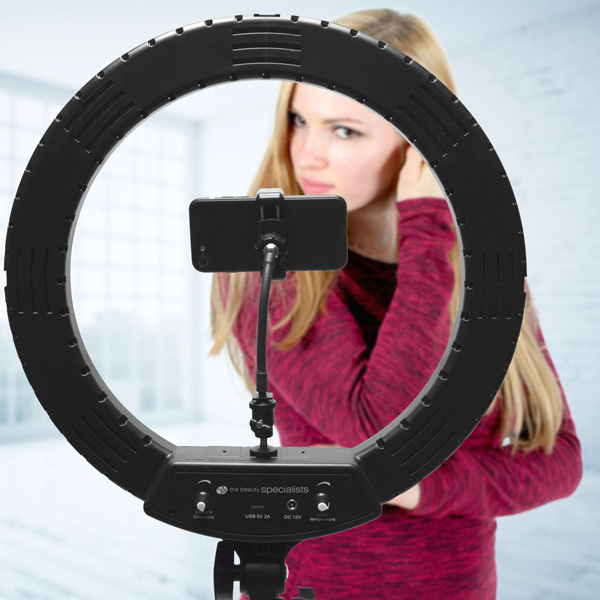 Rio Professionelles dimmbares LED-Ringlicht für Make-up und Vlogging
