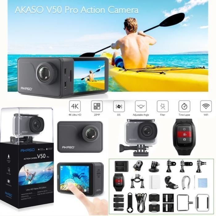 AKASO V50 PRO Waterproof 4k Wifi 20MP Sports Camera, 30fps Action Cam, Ultra HD Camcorder with EIS, Touchscreen LCD, Accessory Kits