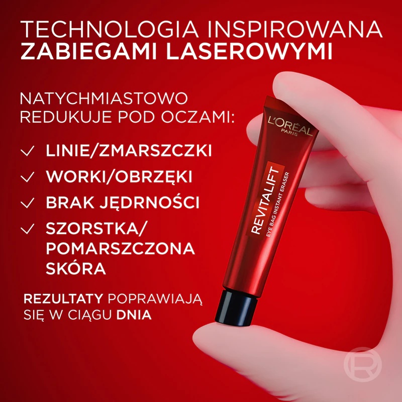 L'Oréal Paris Revitalift Laser Eye Bag Instant Eraser, средство за подмлађивање коже и уклањање подочњака