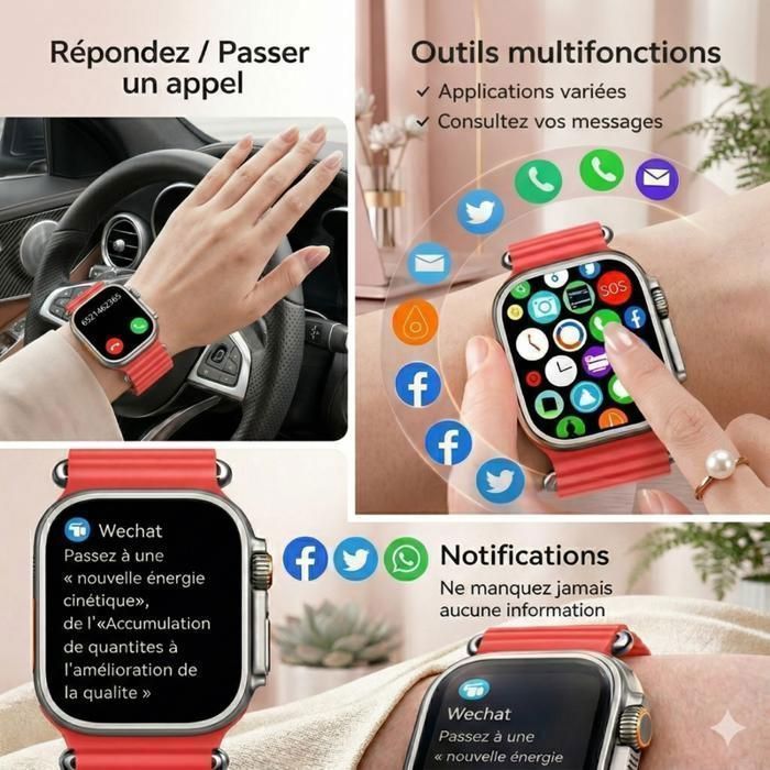 Smartwatch voor mannen en vrouwen, Bluetooth, multifunctioneel met belfunctie, sportfuncties, hartslagmeter, IP67 waterdicht, compatibel met Android en iPhone.