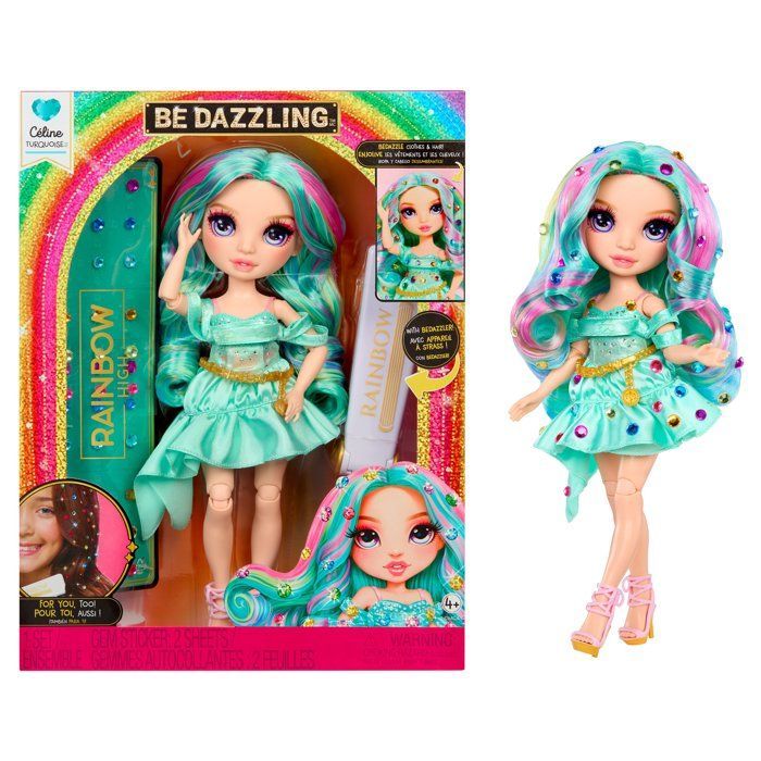 Rainbow High - Bambola alla moda Be Dazzling - Celine Turchese - 28 cm - Gemme scintillanti e accessori inclusi