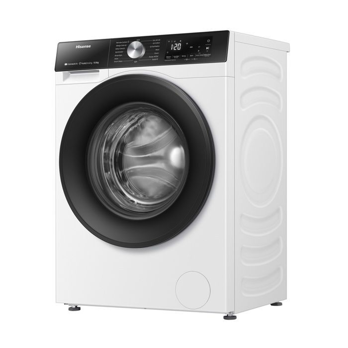 Lavadora de carga frontal Hisense de 10,5 kg y 1400 rpm, color blanco, WF3S1045BW3