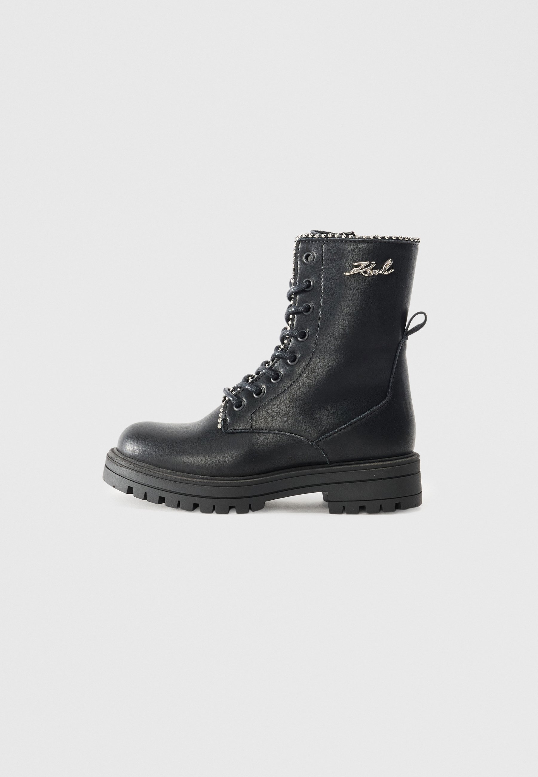 Stivaletti stringati alla caviglia KARL LAGERFELD KIDS - neri