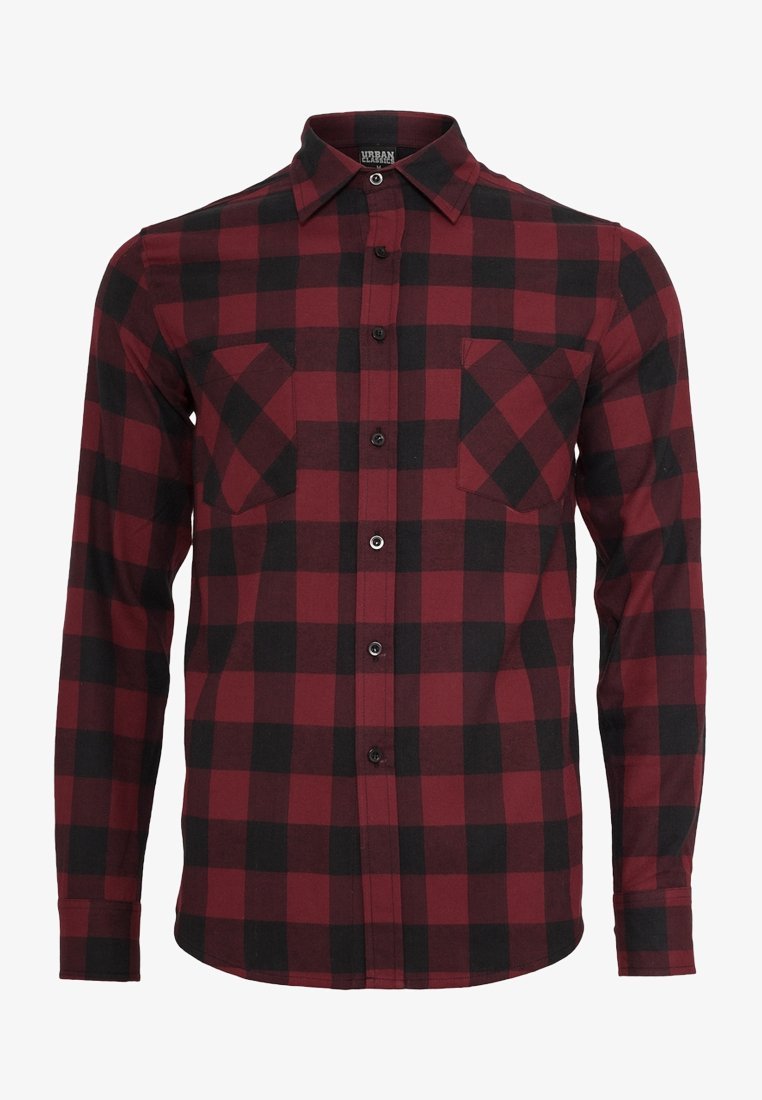 Camicia Urban Classics CHECKED - nero/bordeaux