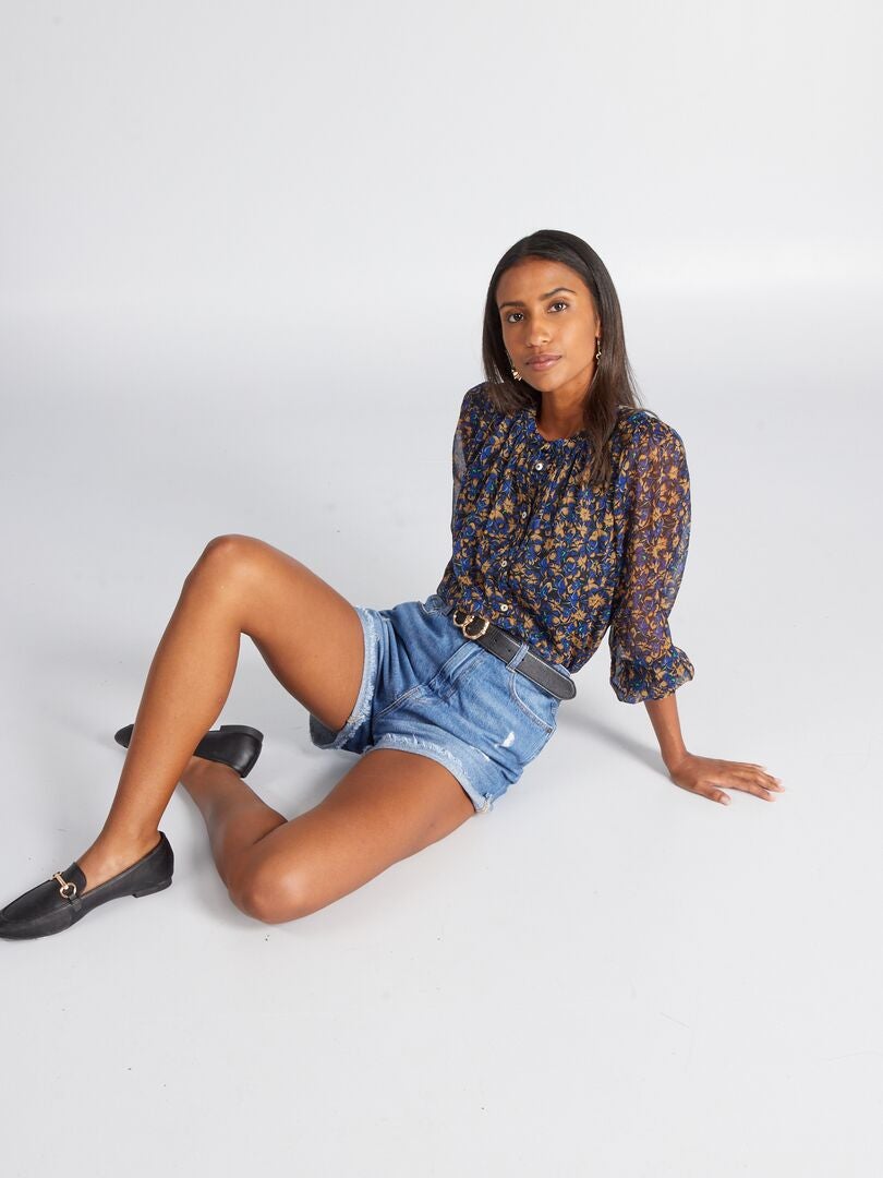 Blusa JDY con stampa floreale - Blu/floreale