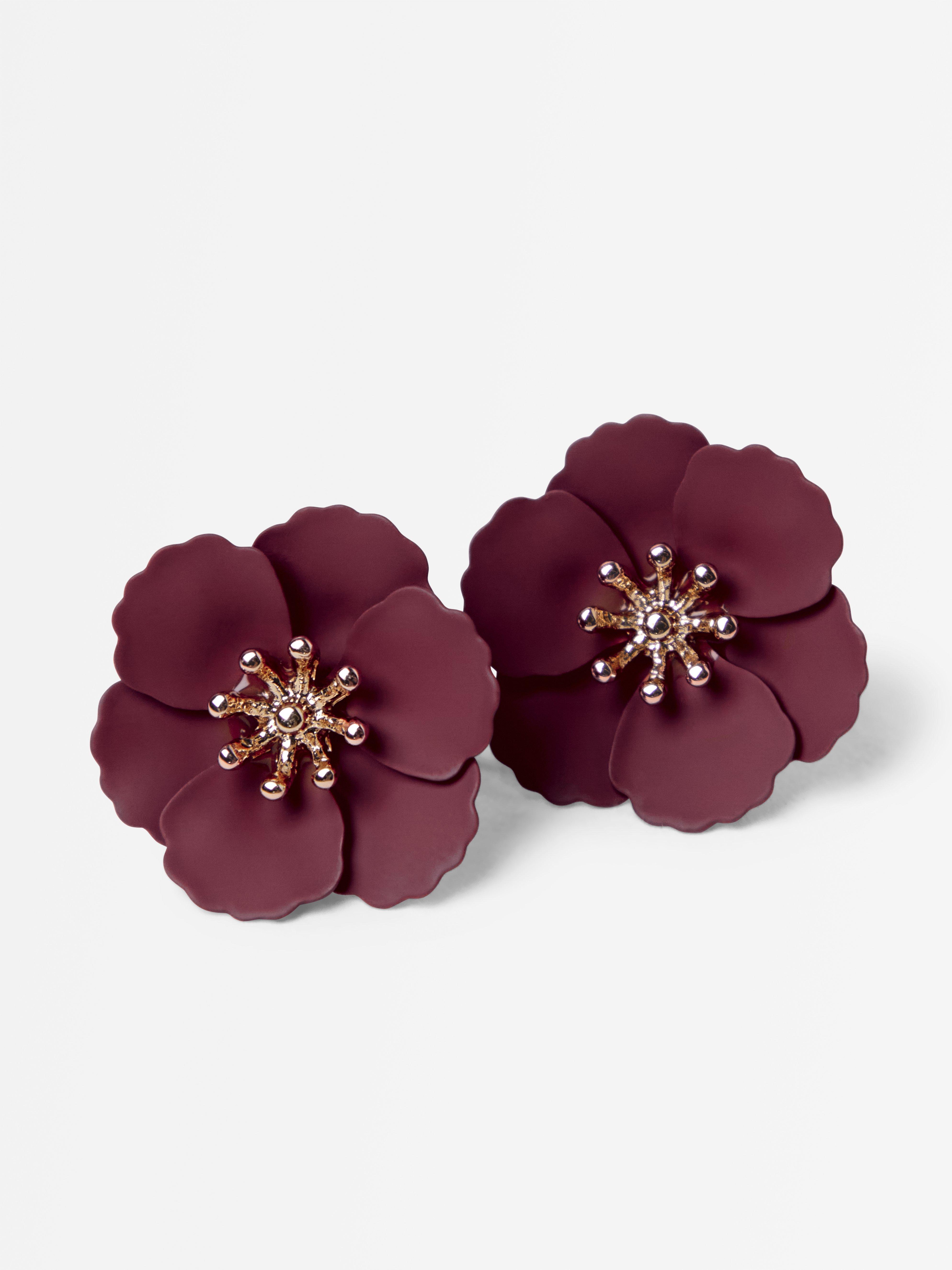 Boucles d'oreilles à fleurs Lilas poudré