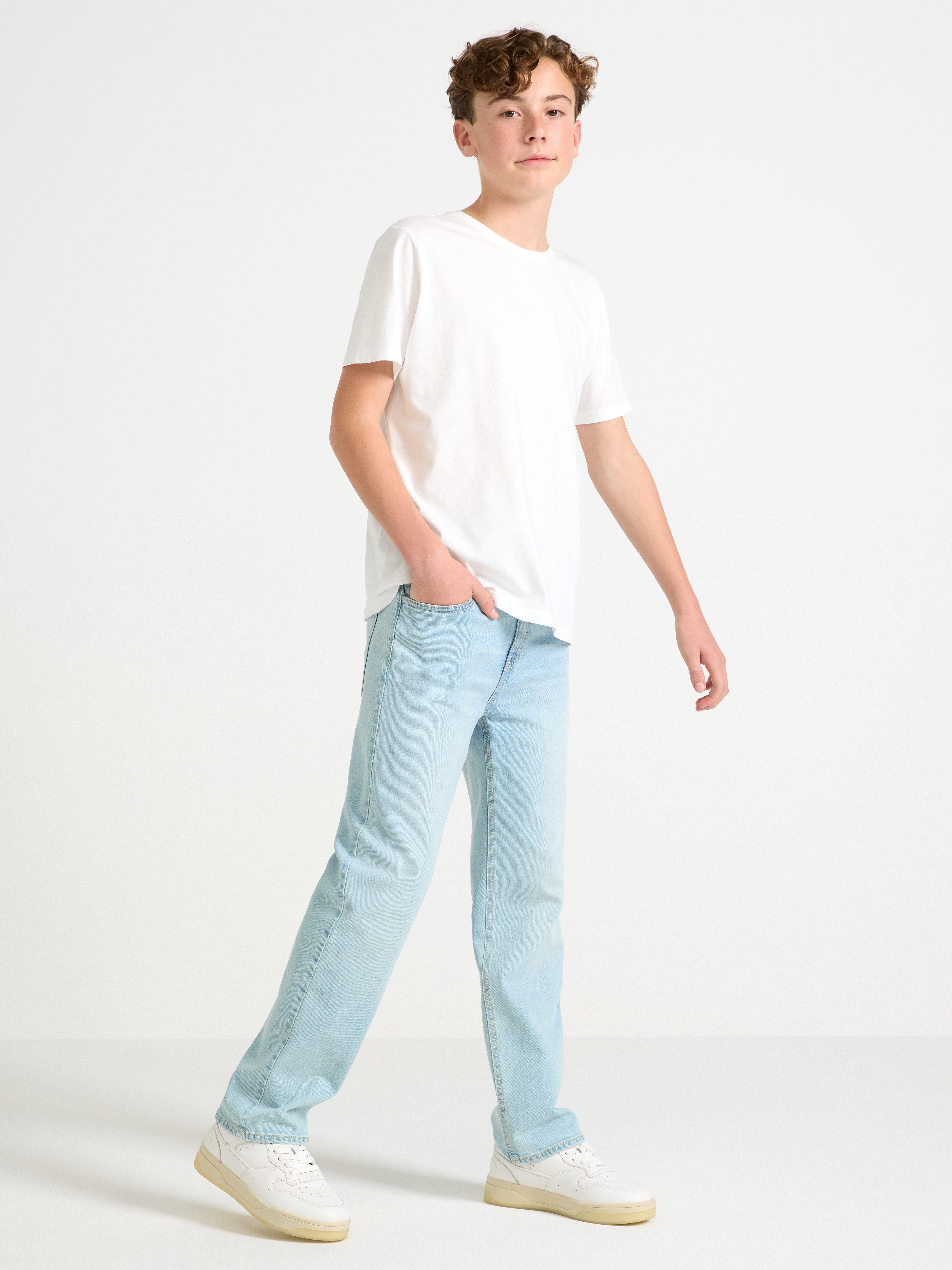 VILGOT Jeans rectos anchos regulares de mezclilla clara