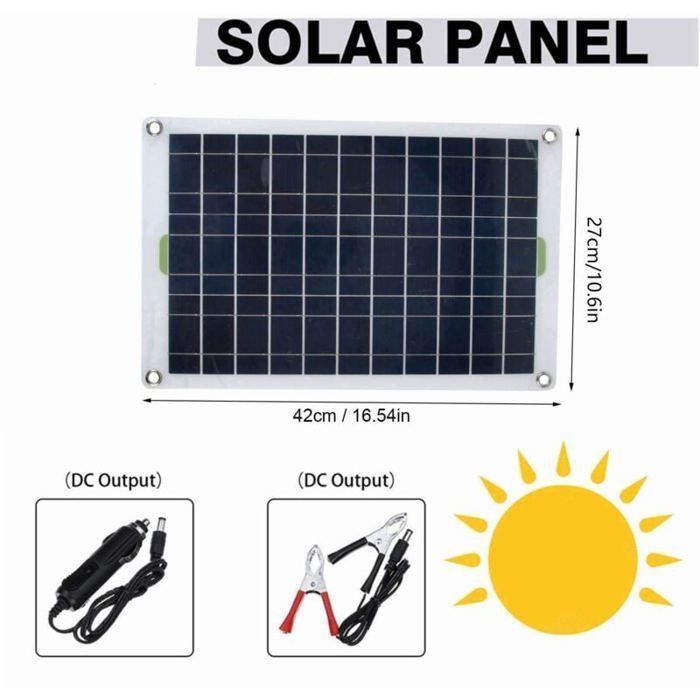 Kit de bomba sumergible solar para fuentes de 800 l/h con panel solar de 50 W: ideal para estanques y piscinas.