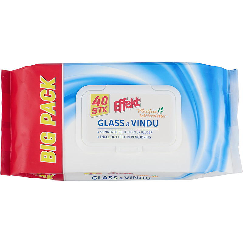 Effekt Engangskluter 40 stk. glass/vindu, Effekt