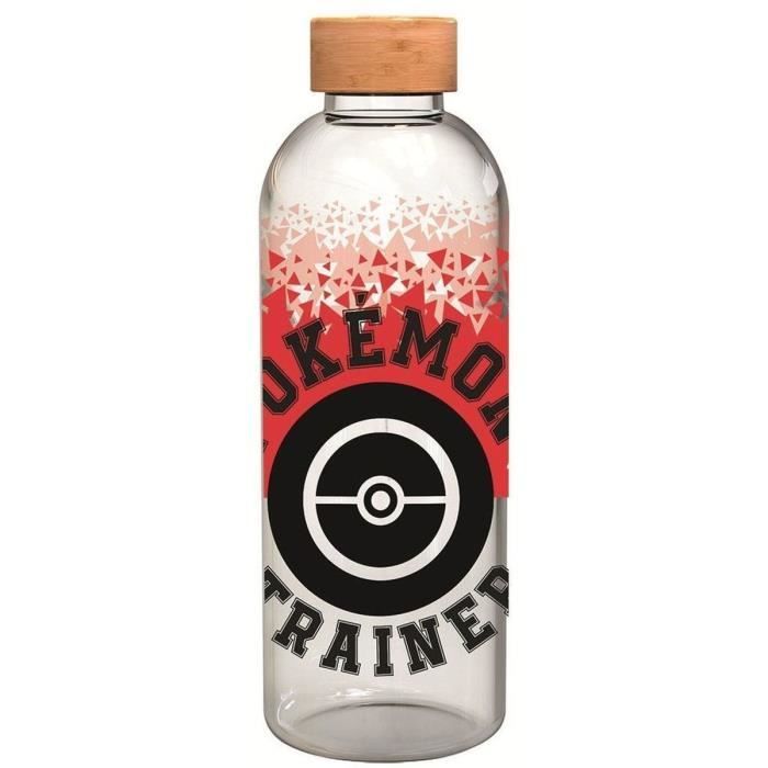 STOR - Pokémon - Botella grande - Vidrio con funda de silicona - Reutilizable - 1030 ml