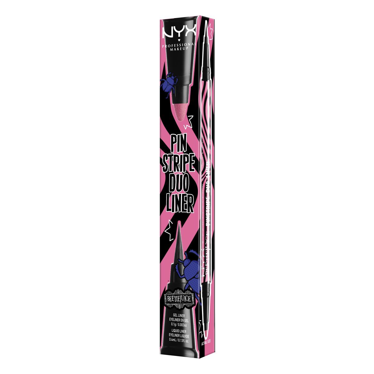 Tuș de ochi NYX Professional Makeup Beetlejuice Pinstripe Duo Liner