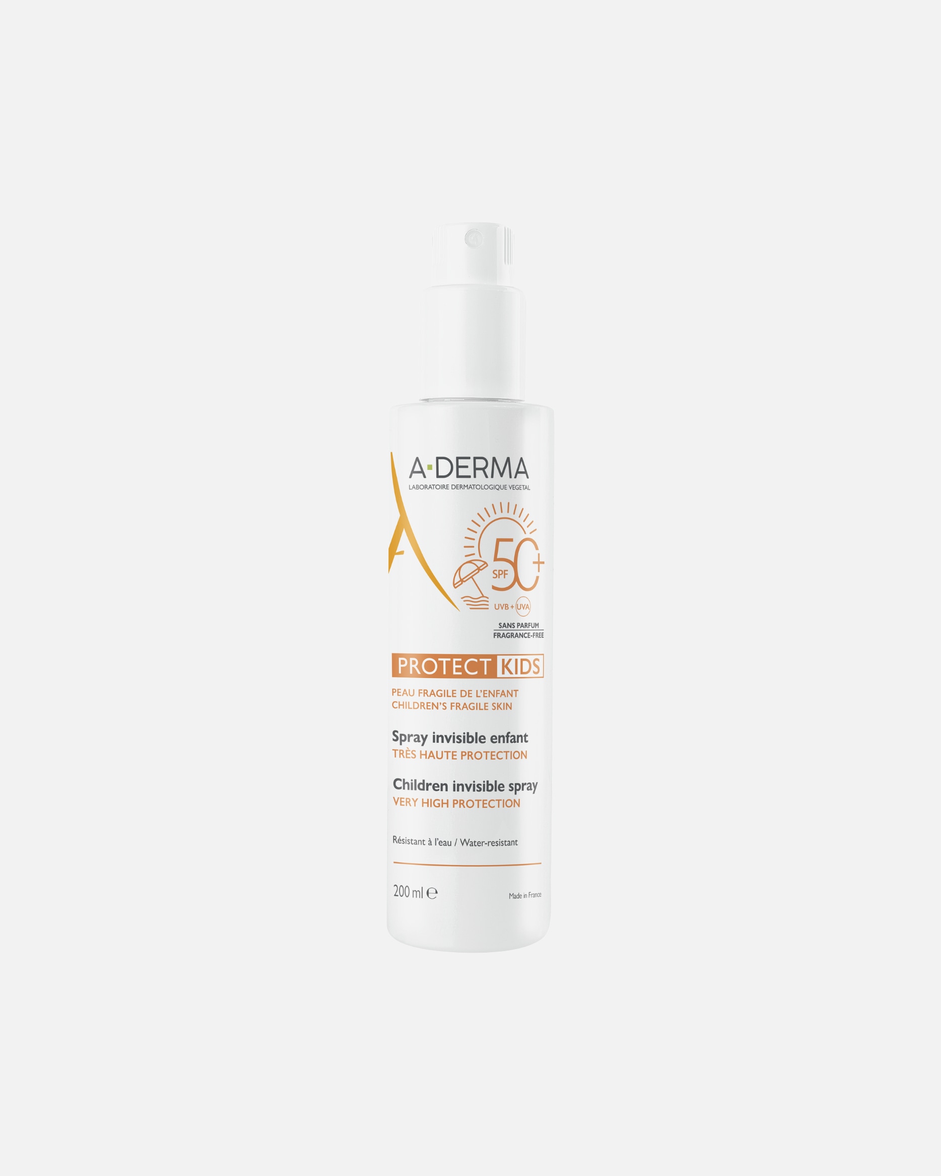 A-DERMA Sunscreen for Children Protect KIDS Children's Invisible Spray SPF 50+ - 200 ml