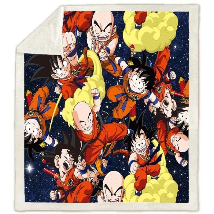 Manta de peluche Sherpa de Dragon Ball - Goku - Multicolor - 100x150cm
