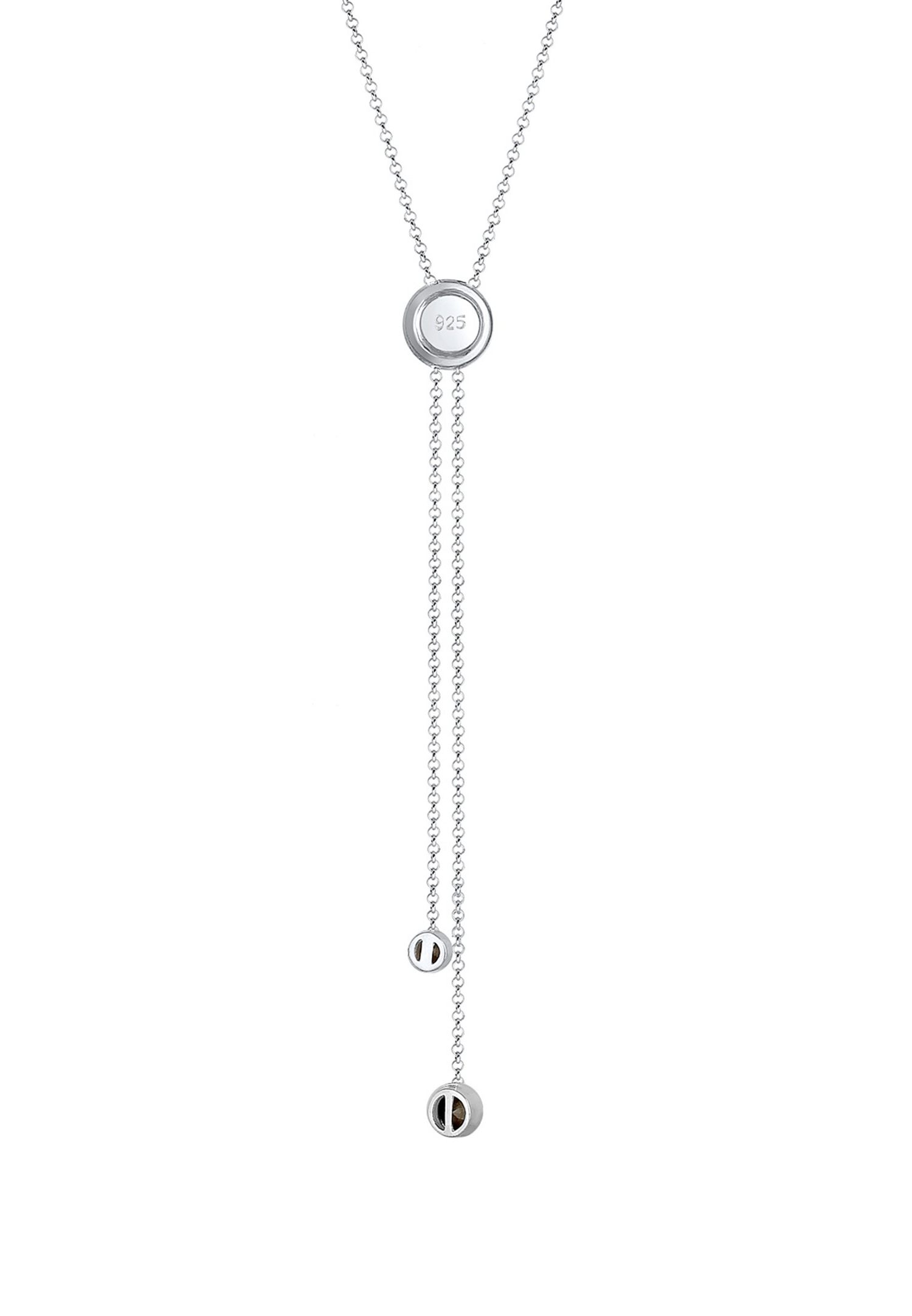 Elli PREMIUM Femmes collier Y-Chain cercle géo avec cristaux en argent sterling 925