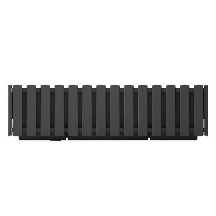 Bac de balcon avec crochets pot de fleurs bac a plantes forme clôture anthracite 58 cm 10 L pot de balcon balustrade boite a fleur