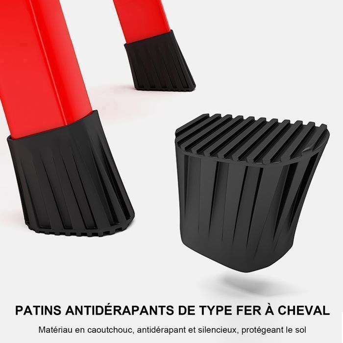 Seven Comfort-Escabeau 5 marches-Pliant-Stabilité et sécurité optimales-chargé 150KG-En Acier-Rouge