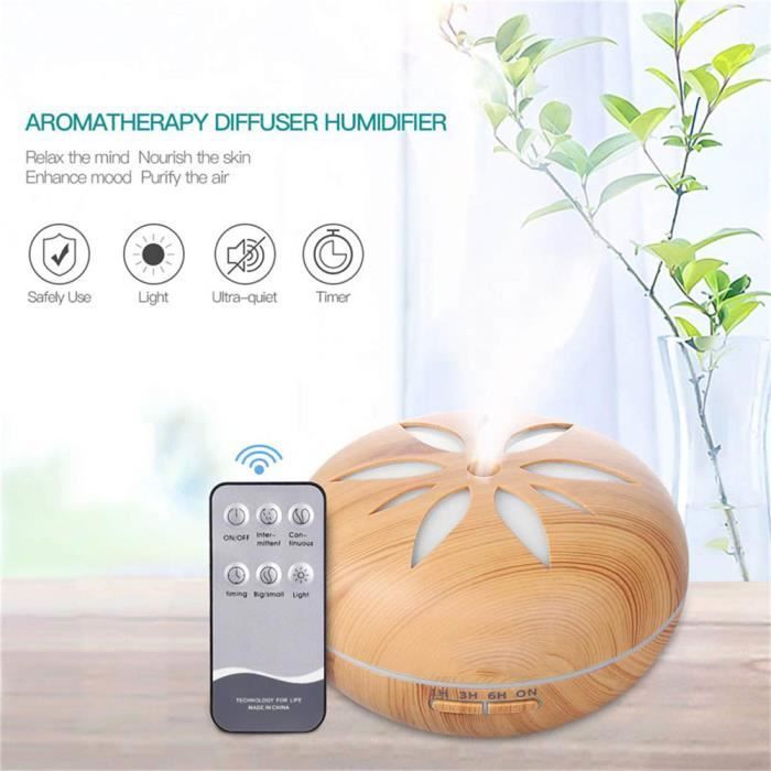 Diffuseur d'Huile Essentielle,Humidificateur Ultrasonique 550ml,Air Purifier Spray d'aromathérapie Electrique-Pour SPA/Yoga,Jaune