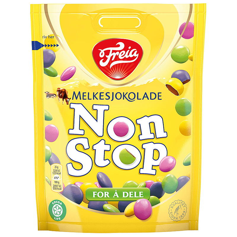 Chocolate con leche Freia Non Stop de 180 g