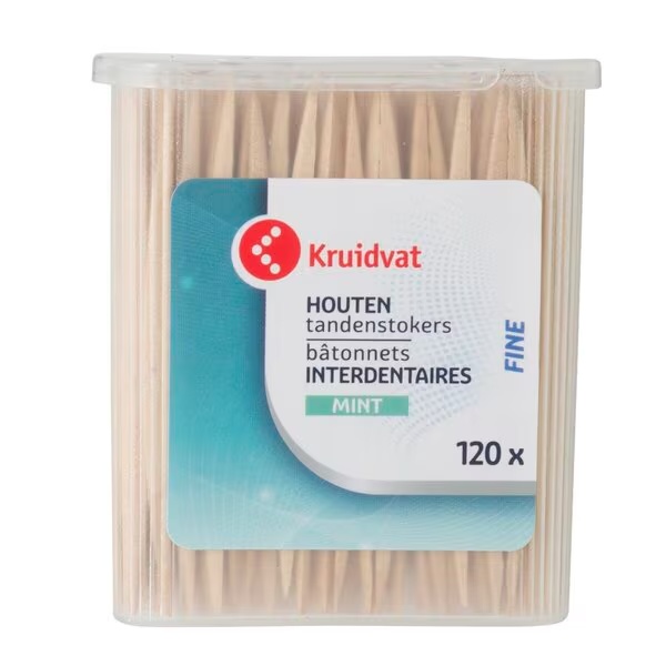Mediniai dantų krapštukai „Kruidvat“, 120 vnt.