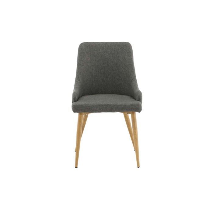 Plaza chaise de salle à manger avec accoudoirs gris foncé, chêne décor