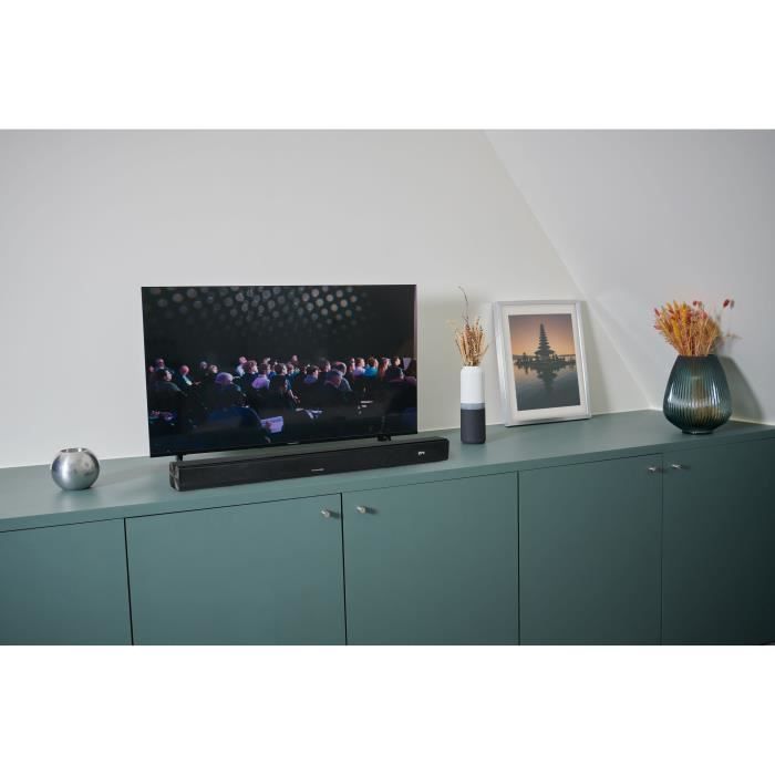 Barra de sonido THOMSON - Negra - Bluetooth 5.3, 120 W, entrada de TV ARC/CEC, USB, ecualizador, control remoto, fuente de alimentación de 230 V