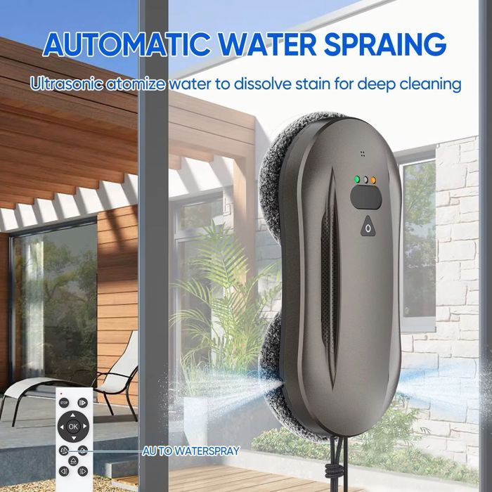 Dual Spray Window Cleaning Robot, 5600 Pa Window Washing Robot, Remote Control