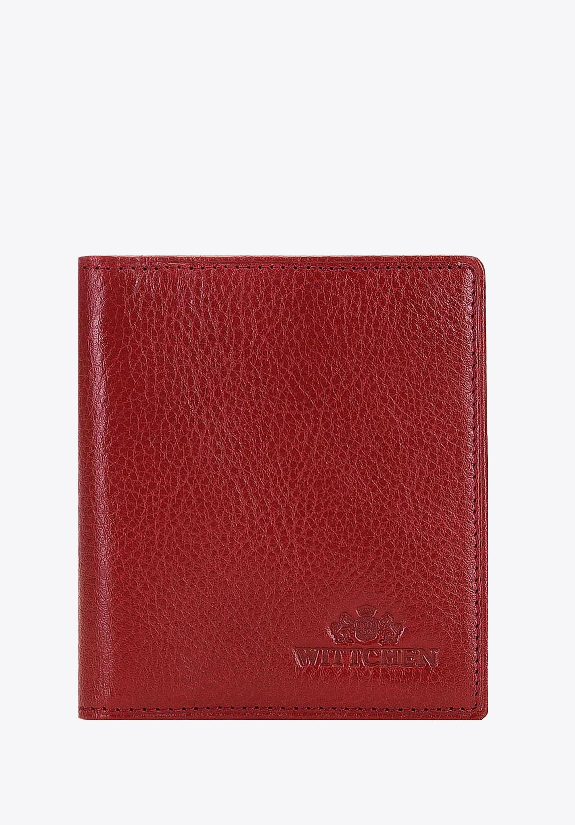 Etui na karty skórzane klasyczne czerwone