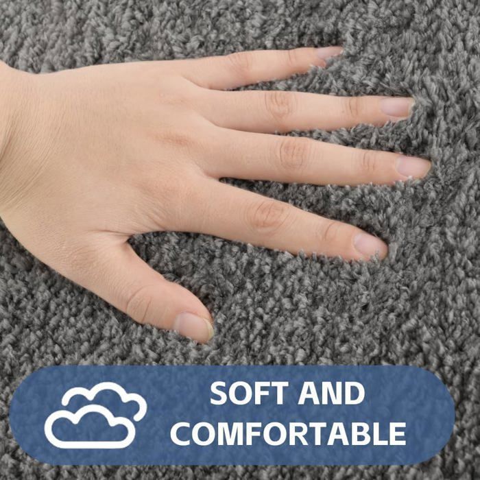 Absorbent and non-slip microfiber bath mat, 40x60 cm. Machine washable, for bath and shower. Grey.