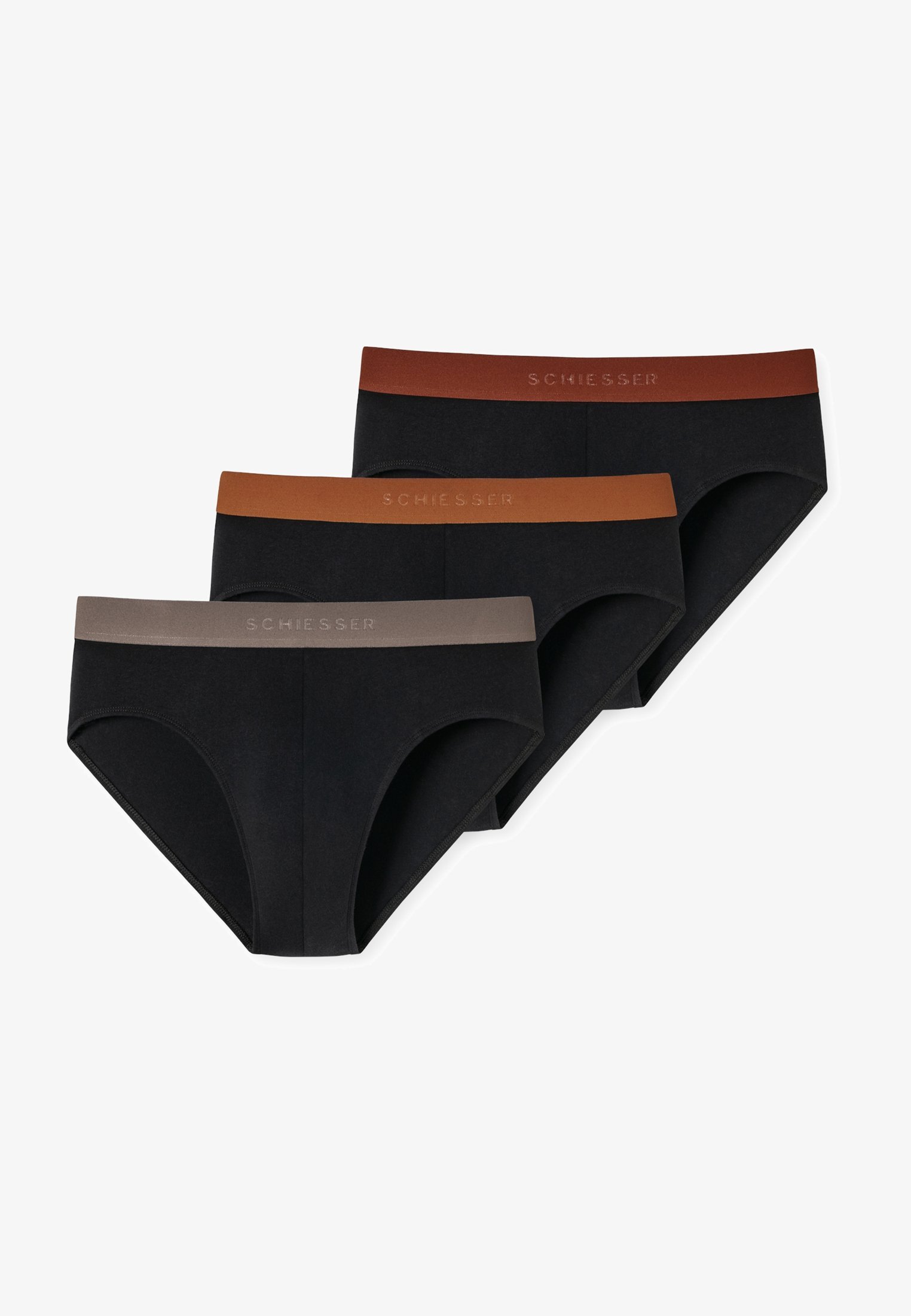 Schiesser RIO 3 PACK - Truse - schwarz braun