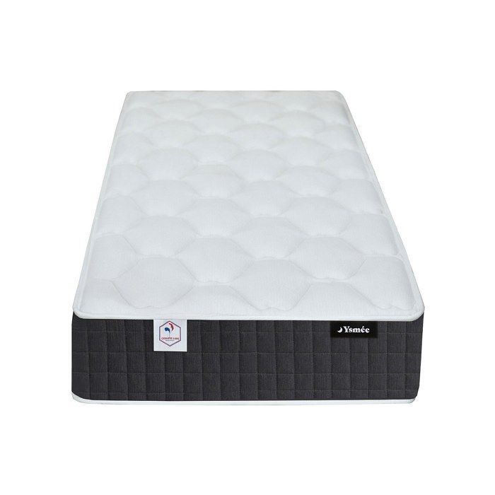 Cama eléctrica de relajación con base de láminas + colchón de muelles ensacados y espuma viscoelástica - 2 x 90 x 200 cm - Blanca - PHANES by YSMÉE