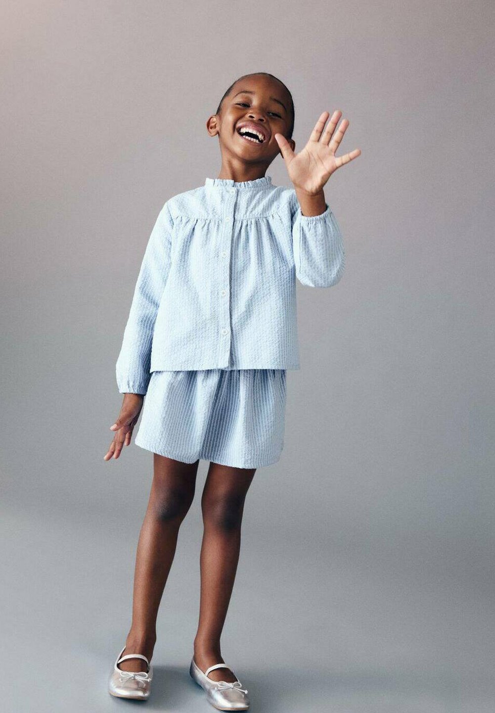 Gonna a trapezio Mango Kids KID STRIPED - azzurra