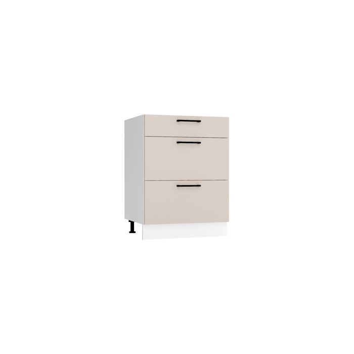 Cocina completa con espacio para horno y lavavajillas integrados, 420 cm, beige - LEA