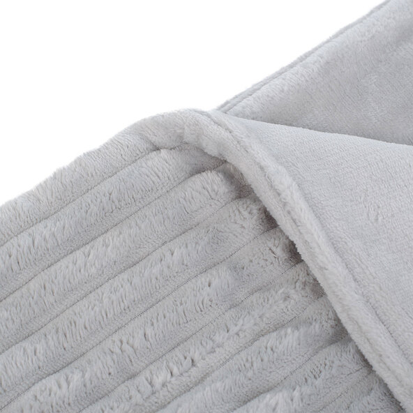 Corduroy-look throw blanket, silver