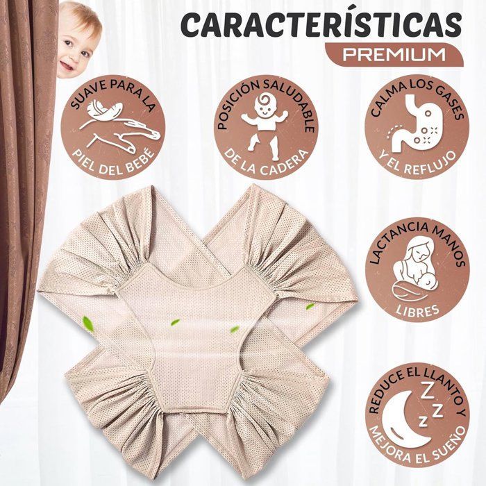 Portabebés tipo fular suave - Transpirable y elástico - Fácil de usar y ajustar